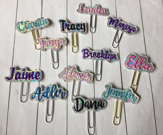 Personalized Holographic Planner Clip/Planner Clip/Bookmark. Name Planner Clip. Personal Planner Clip. Holo Planner Clip