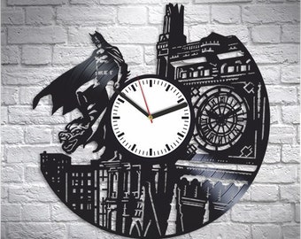 Wall Clock Vintage, Wall Clock Modern, DC Comics Gift For Boy, Birthday Gift, Batman Vinyl Record Wall Clock, Batman Vinyl Wall Clock