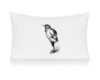 Bird in a suit pillow case, cushion, bedding, pillow cover