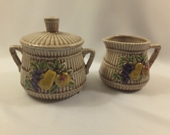 Vintage Handpainted Sugar and Creamer Set, Made in Japan