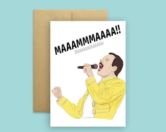 MAMA!- Bohemian Rhapsody Mother's Day Card- Funny Cards for Mom, Pop Culture Cards, Music Icon Cards, Greeting Cards