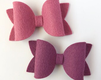 felt bows | felt bow clips | wool felt | hair clips | baby headbands | toddler hair clips