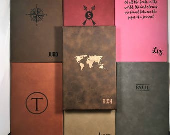Personalized Journals and Notebooks, Journals for Women, Journal Diary for Men Daughter Girls, Journalist, Monogrammed Journal Leatherette