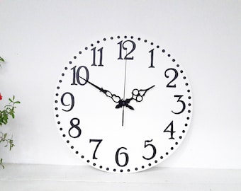 wall clock 14 inch white clock wood wall art