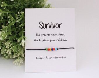 Survivor Wish Bracelets, Survivor Gift, Cancer Survivor, Mental Health, Recovery Gifts, Survivor Jewellery, Inspirational Gift