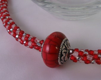 Hot Tomato Kumihimo Necklace
