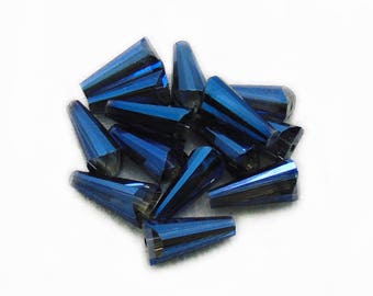 Blue Cone Crystal Beads, Cone Crystal Beads, Blue Crystal Beads, 10 pcs Blue Cone Crystal Beads, Jewelry Making, DIY Craft Supplies