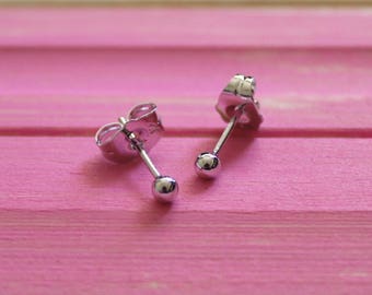 Silver Earrings | 2mm Silver Ball Stud Earrings, Silver Ball Studs, Silver Stud Earrings, Small Stud Earrings, Stud Earrings, Nickel Free