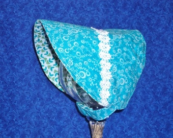 Reversible Baby Sun Bonnet Turquoise