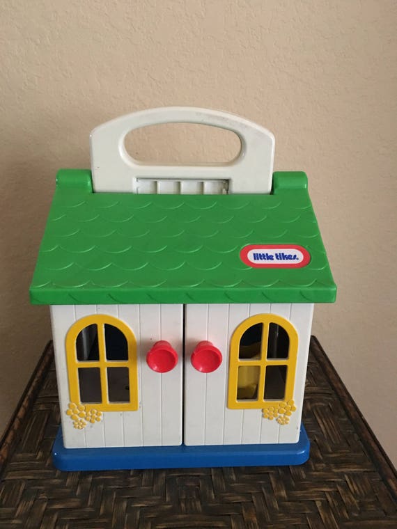 Vintage 80s Little Tikes playhouse cottage doll house opens