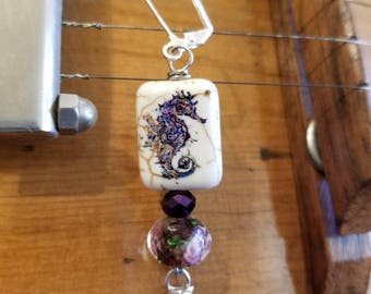 Seahorse Chiclet Bead Earrings