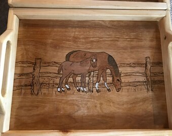 Horse with Colt - Serving Tray