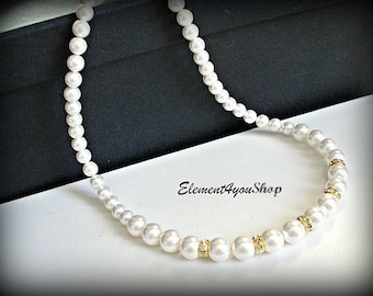 Gold Pearl Necklace wedding necklace bridal or bridesmaid jewelry gold filled necklace wedding accessories.