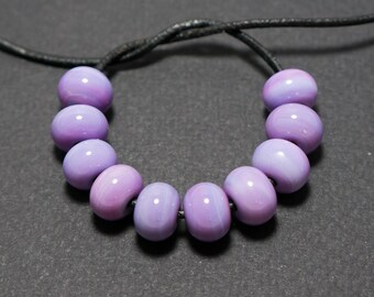 Lampwork Spacer beads, Purple lampwork spacer beads, Lampwork beads set, Purple glass spacer, Lampwork glass spacer
