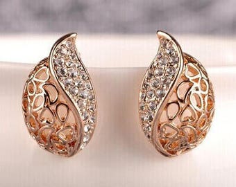 Earrings with rhinestones