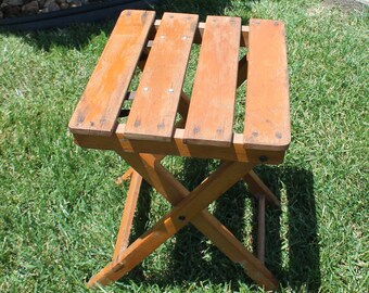 Wooden Folding Bench / Stand / Stool - Display Stand, Plant Stand, Child's Bench, Foot Stool by Nevco