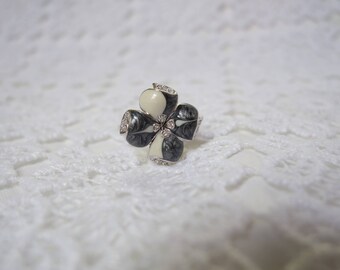 Ring silver Fantasia and enamel T54