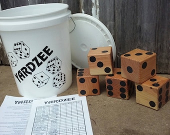 Yardzee - Lawn Dice - Yard Game - Reception Game - Outdoor Wedding - Father's Day - Graduation Gift - 4th of July