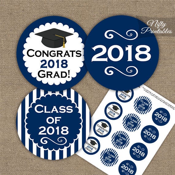 blue graduation cupcake toppers printable 2018 graduation