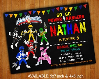Power Rangers Invitations/Power Rangers Invitation/Power Rangers Birthday/Power Rangers Digital File /Power Rangers Printable/Power Rangers
