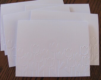 Tulip Embossed Cards, Spring Cards, Easter Card set, Blank Note cards, Handmade Cards, Embossed Card Set, Embossed Note cards, Easter Cards