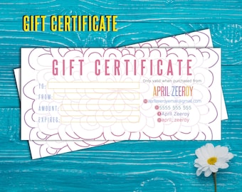 SaLe! Gift Certificate; H O Approved; custom gift certificate, certificate, cash, Printable!