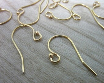5-100 pairs BULK / 14k Gold Filled French Hook Earrings Earwires Ear Wires Wholesale, 21x12 mm / 14kt GF Single Ball Earrings fhe.sb