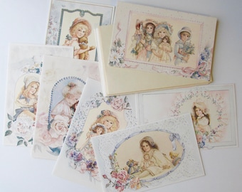 Set of 7 Jan Hagara Romantic Victoriana Children Note Cards