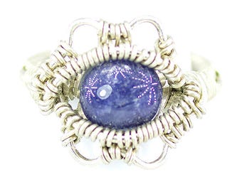 Blue Sapphire heady Wire Wrap Ring Size 9.5 , Sapphire ring