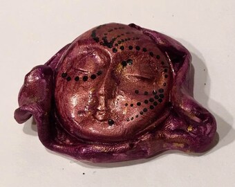 clay face mask jewelry craft supplies metallic handmade spirit faces woman mask polymer findings doll parts head mask stripes tribal
