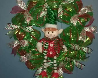 Elf deco mesh wreath
