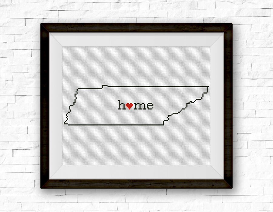 Tennessee Cross Stitch Pattern BOGO FREE Silhouette Map