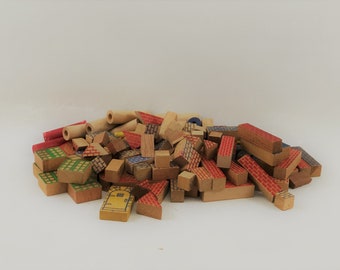 Vintage Village Wood Blocks, 120 Pieces