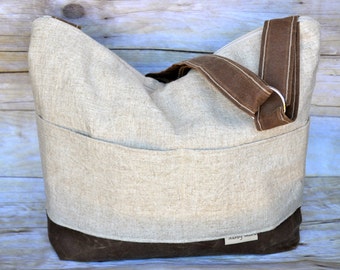 Diaper Bag, Our Demi - a best seller! Linen & Waxed Canvas colors, by Darby Mack and made in the USA