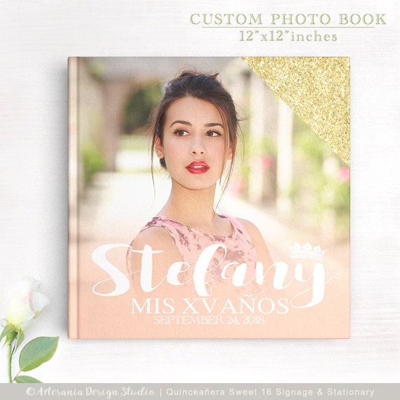 Custom Quinceañera Photo Book Personalized Sweet 16 Hard