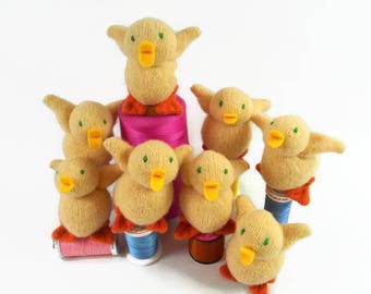 Baby Duck toy, waldorf toy, eco friendly, natural, childrens toy,wool toy