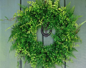 Boxwood and Fern Wreath, Spring Wreath, Summer Wreath, Boxwood Wreath, Fern Wreath, Wedding Decor, Spring, Summer, Everyday Wreath, Greenery