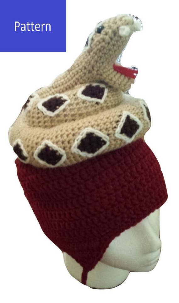 Rattlesnake Hat Crochet Pattern Diamondback Snake Hat