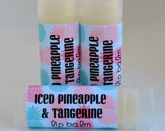 Iced Pineapple and Tangerine - Lip Balm - Sweetened Lip Balm - Pineapple Lip Balm - Tangerine Lip Balm - Pineapple Chapstick