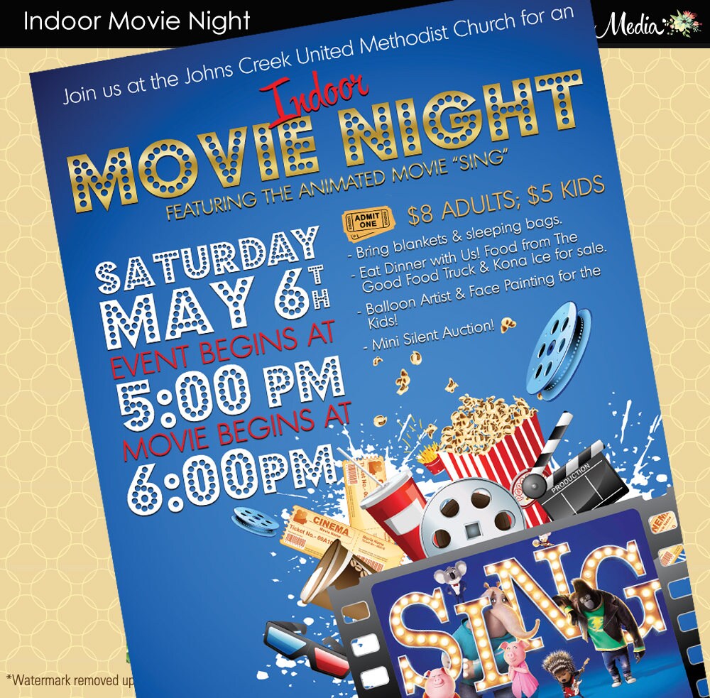 Indoor Movie Night Flyer / Movie on the Green Poster