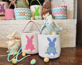 Monogrammed Cotton Tail Easter Bunny Basket Personalized Easter Bunny Basket Kids Easter Basket Monogrammed Cotton Tail Easter Bunny Basket Personalized Easter Bunny Basket Kids Easter Basket