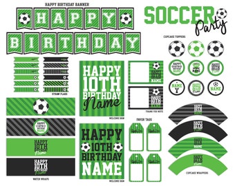 Soccer Party Printables Package - PFD File