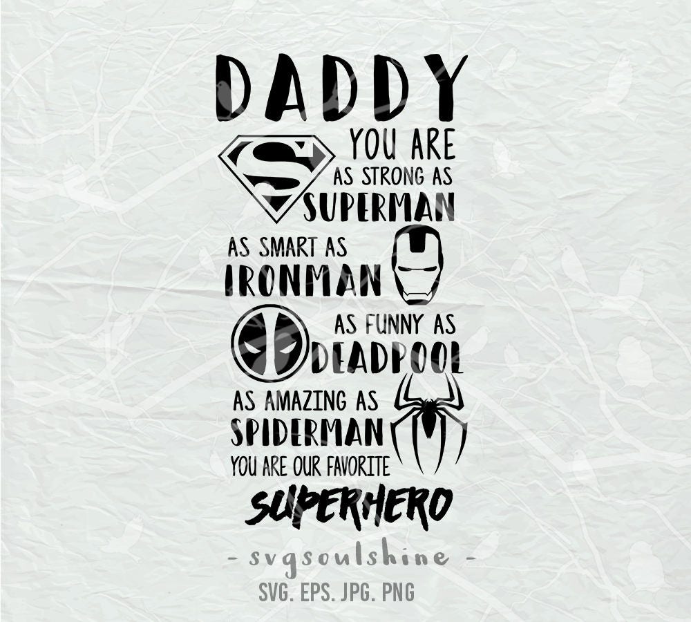 Download Superhero Daddy SVG Hero Dad svg File #dadlife Silhouette Cut File Cricut Clipart Print Vinyl ...
