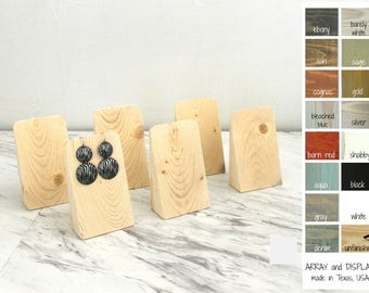 Wood Earring Displays Wedges, White Earrings Holders Organizers, Wood Jewelry Displays, Retail Fixtures Displays, Craft Show Booth Displays