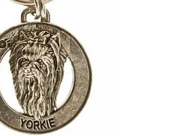 Pewter ~ Yorkie Keychain ~ DK186