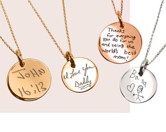 Silver Necklace Actual HandWriting Jewelry Personalized jewelry Custom Jewelry HandWriting Custom hand writing Signature necklace mom gift