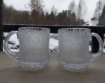 Iittala Finland ULTIMA THULE, glass mug, Tapio Wirkkala
