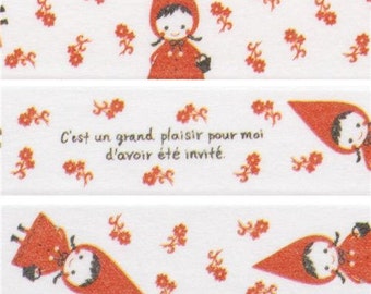 202343 white Little Red Riding Hood Washi Masking Tape deco tape Shinzi Katoh Japan