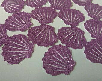 Purple Glitter Seashell Confetti,Purple Glitter Confetti,Seashell Confetti,Mermaid Party Confetti,Under The Sea Confetti,Table Confetti