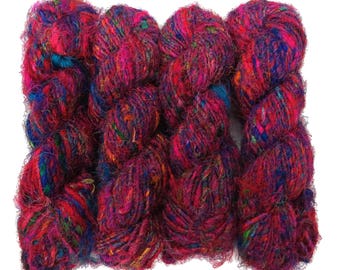 Recycled Sari Silk Yarn, Multi Mix